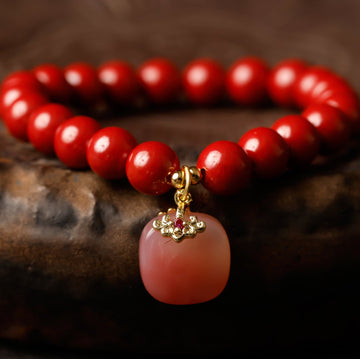 Rose Quartz & Cinnabar Love Bracelet (Attract Romance & Healing)