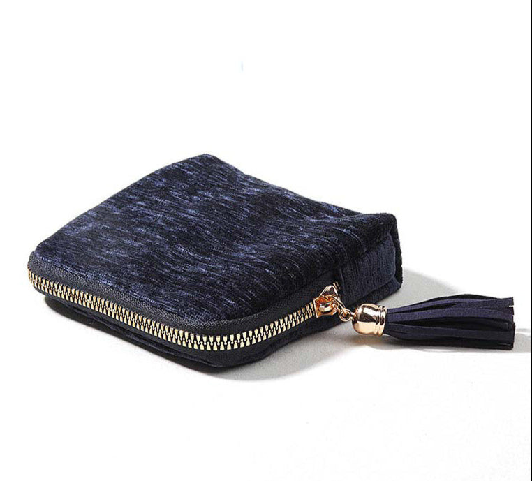 Velvet Tassel Jewelry Organizer – Five-Layer Travel Case (14 colors)