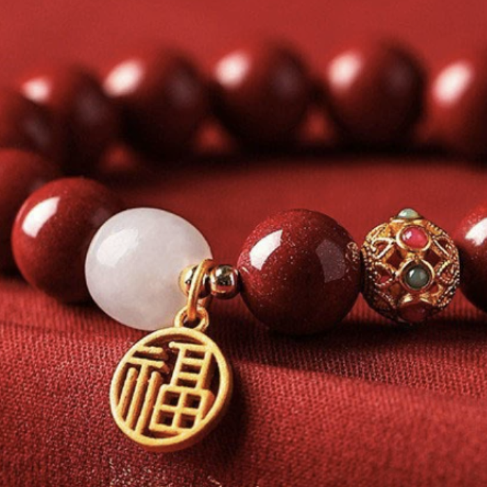 Blessing Charm Bracelet – Cinnabar & Hetian Jade Fortune Energy