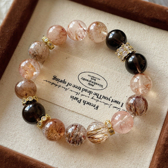Black Gold Super Seven & Smoky Quartz Bracelet – Women’s Strength & Prosperity Talisman