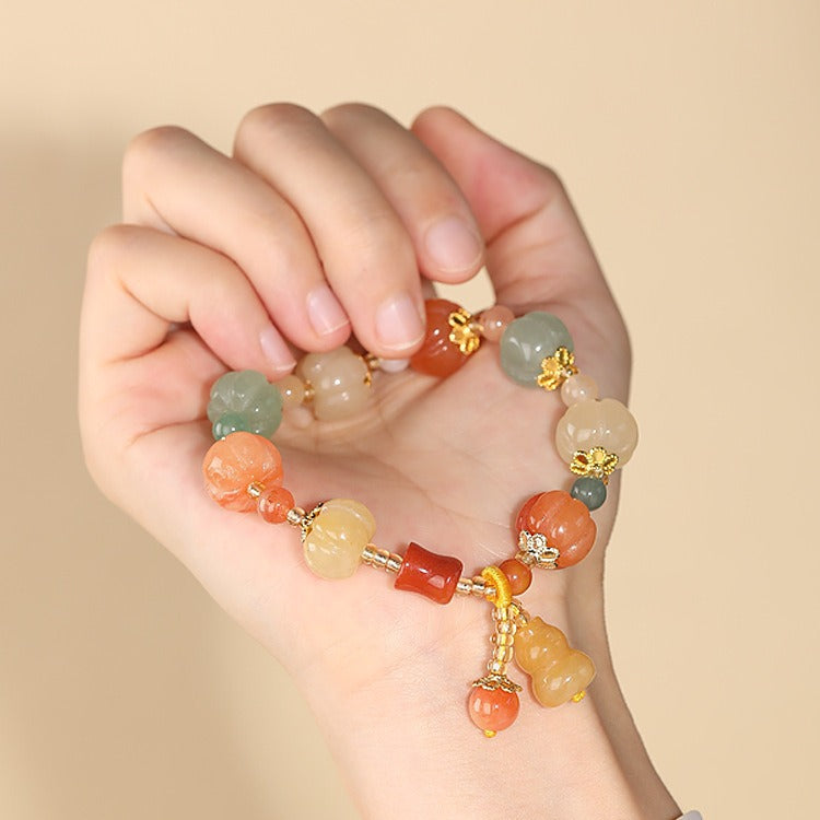 Multi-Color Pumpkin Bead Bracelet Collection – Abundance & Good Fortune