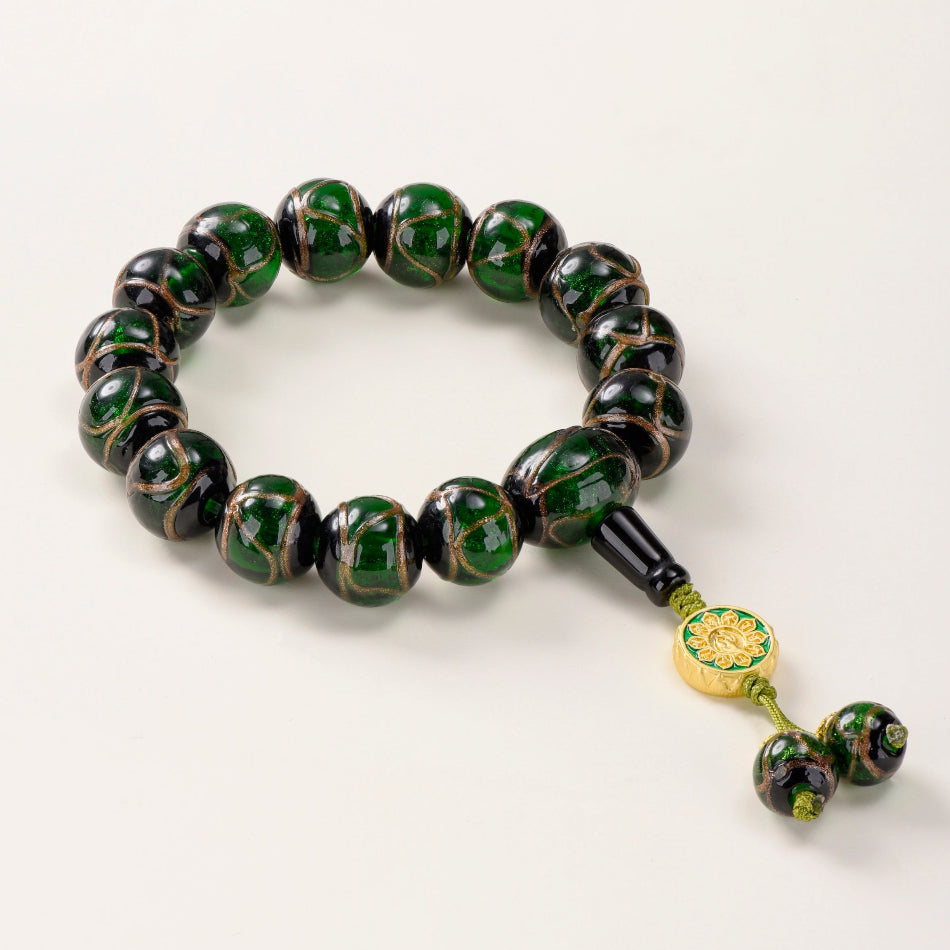 Verdant Ash-Glass Bead Bracelet – Career Focus