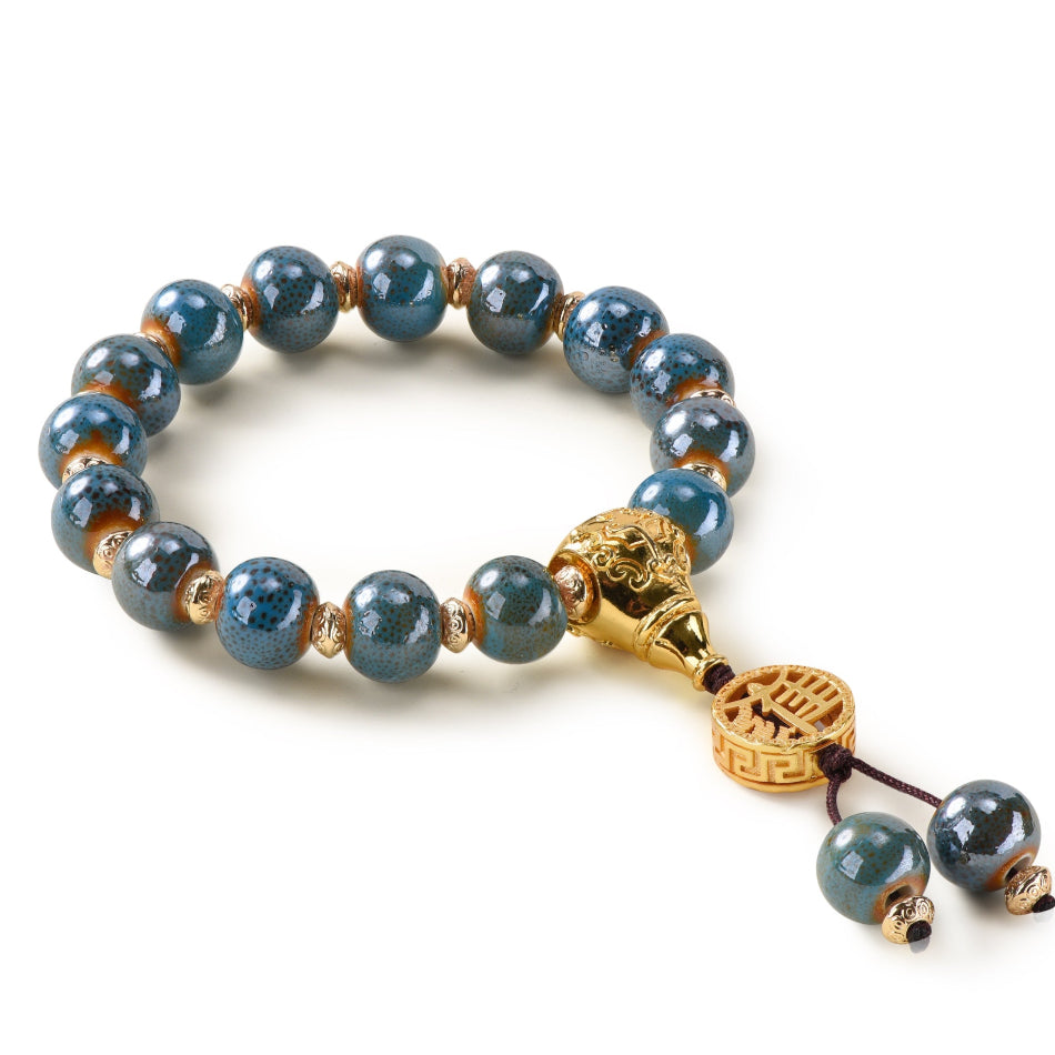 Pearlescent Porcelain Bracelet (Hawthorn-Blue) – Wealth