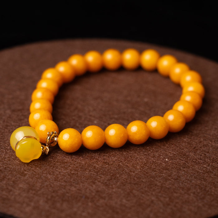 Golden Tangerine Bracelet – Amber Chalcedony Energy of Joy