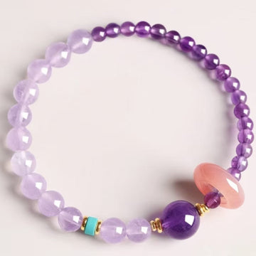 Aurora Flow Bracelet – Amethyst & Pink Crystal Harmony