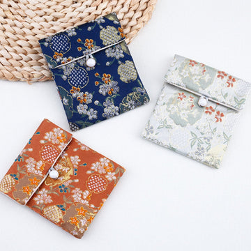 Brocade Jewelry Pouch – Double-Layer Drawstring Bag for Rings & Accessories (9 colors)