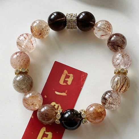 Black Gold Super Seven & Smoky Quartz Bracelet – Women’s Strength & Prosperity Talisman