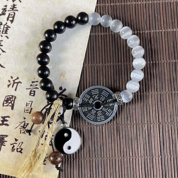 Yin–Yang Balance Bracelet – Black Obsidian & White Agate Harmony