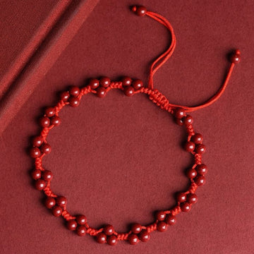 Cinnabar Red String Braided Bracelet – Adjustable Guardian Charm