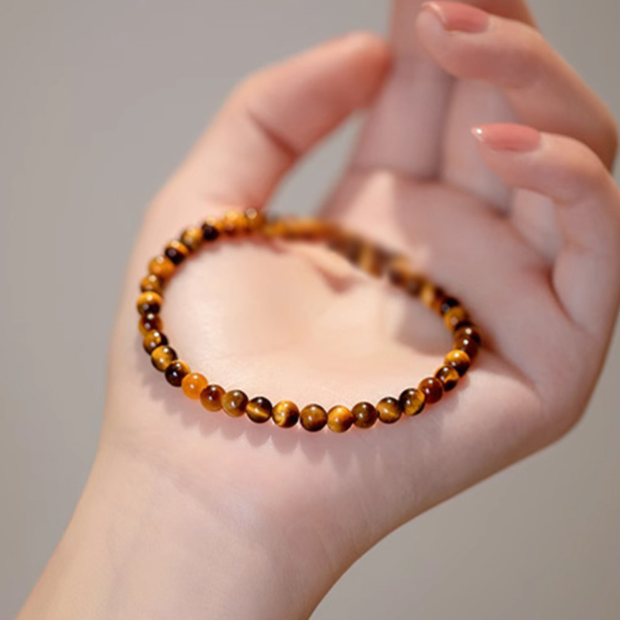 New Chinese Style Tiger’s-Eye Round Bead Bracelet