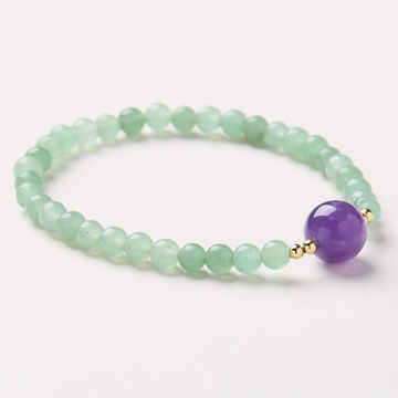 Green Aventurine Bracelet with Amethyst Focal – Balance & Clarity