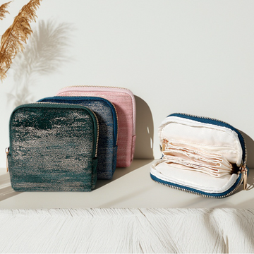 Velvet Tassel Jewelry Case with Tassel Zip – Compact 5-Layer Storage (3 colors)