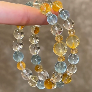 Citrine & Clear Quartz Bracelet – Clarity & Prosperity