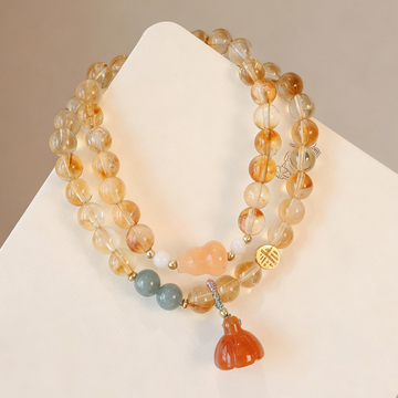 Golden Fortune Double-Wrap Citrine Bracelets – Women’s Prosperity & Blessing Styles