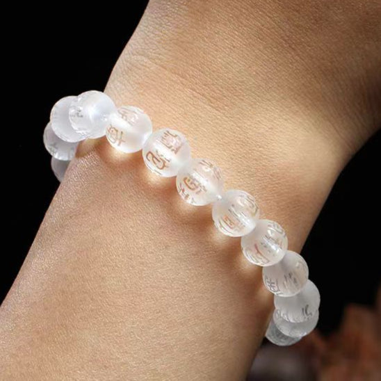 Clear Quartz Mantra Bracelet – Calm, Protection & Clarity