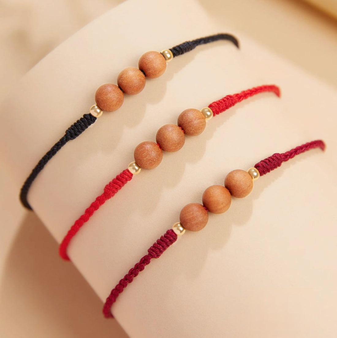 Peachwood Red String Protection Bracelet