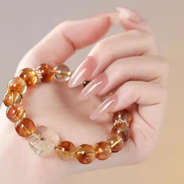 Tiger’s Eye & Citrine Crystal Bracelet – Prosperity & Focus