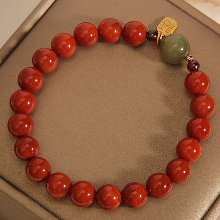 Fortune Blessing Bracelet – Red Agate & Jade Harmony