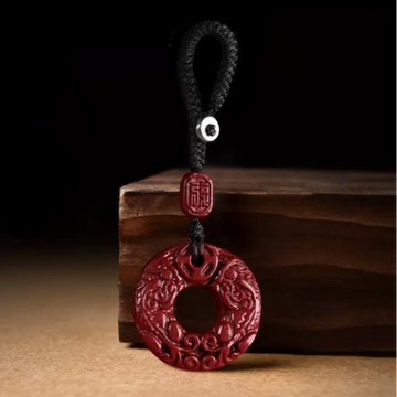 Cinnabar Pixiu Bi Disc Keychain – Protection & Prosperity