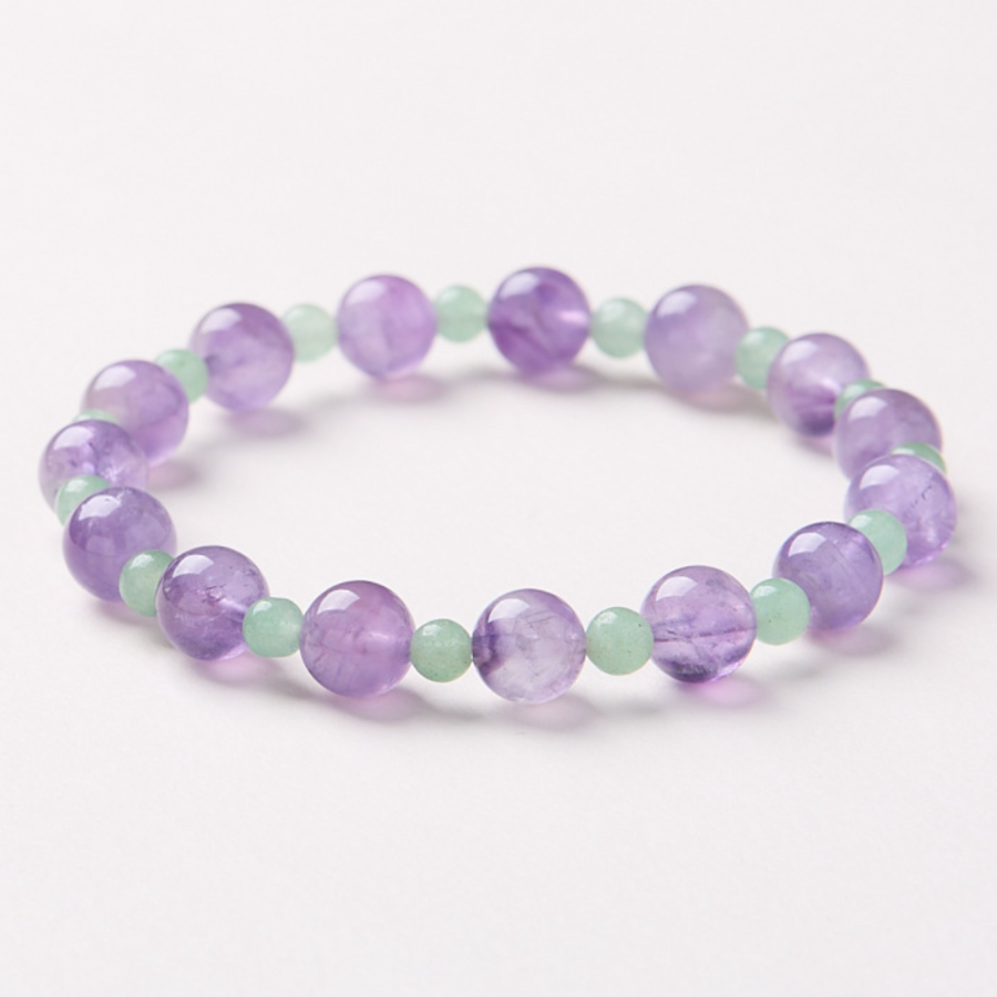 Amethyst & Green Aventurine Bracelet – Balance & Spiritual Harmony