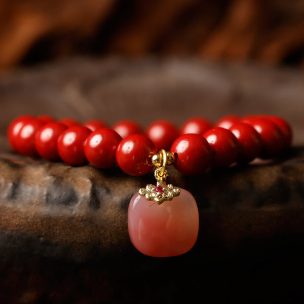 Rose Quartz & Cinnabar Love Bracelet (Attract Romance & Healing)