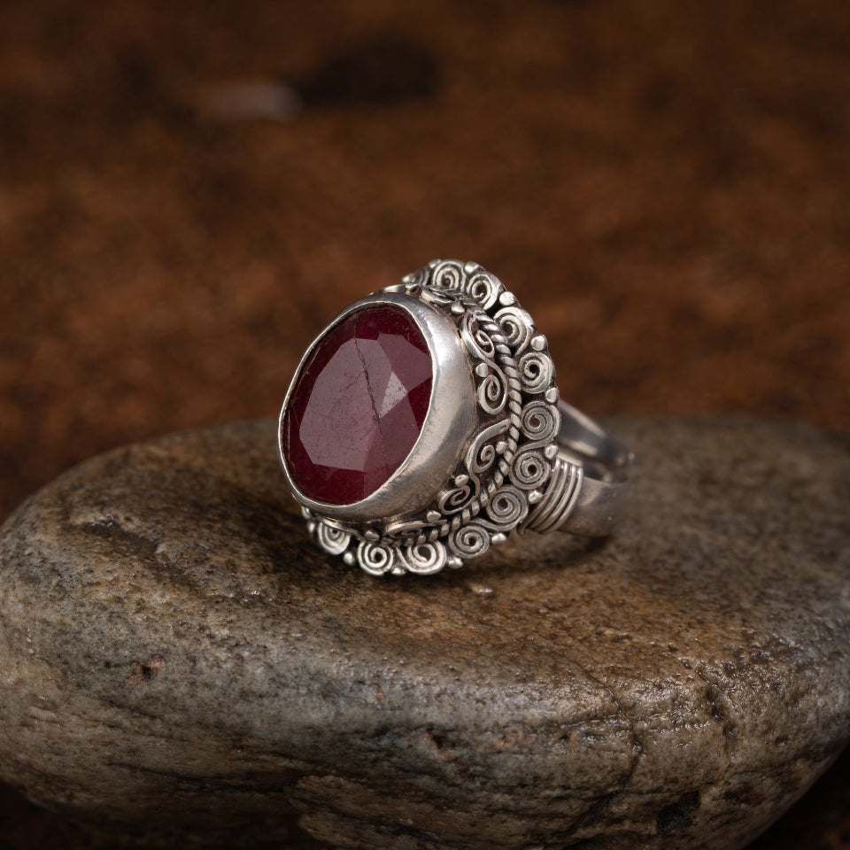 Ruby 925 Sterling Silver Ring – Love & Vitality