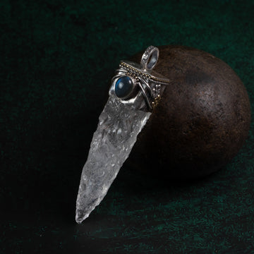 Raw White Crystal Silver Pendant – Clarity & Protection