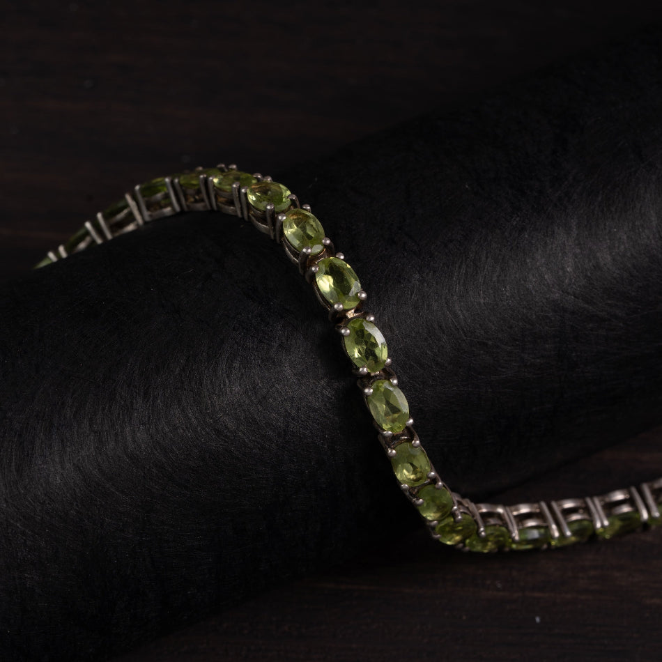 Peridot 925 Silver Tennis Bracelet — Prosperity & Vitality