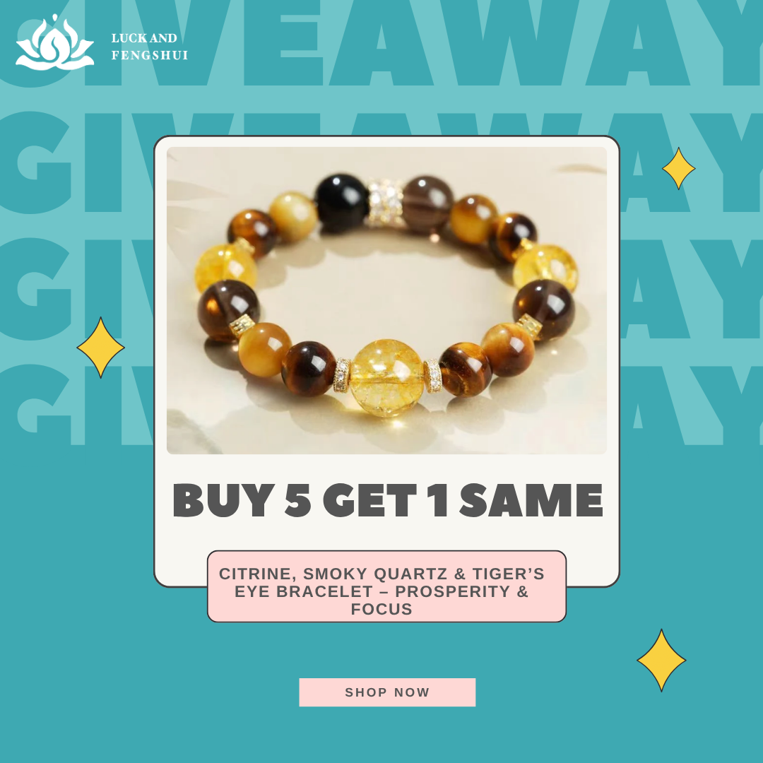 Holiday Special Sales Set (Buy 5 Get 1 the Same) Citrine, Smoky Quartz & Tiger’s Eye Bracelet – Prosperity & Focus