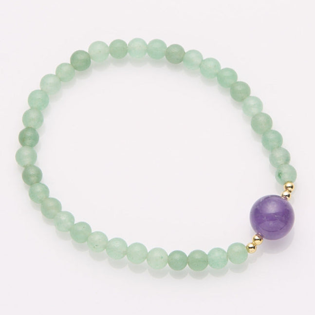 Green Aventurine Bracelet with Amethyst Focal – Balance & Clarity