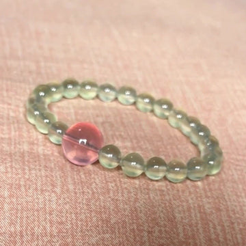 Prehnite & Rose Quartz Harmony Bracelet – Calm Love & Renewal
