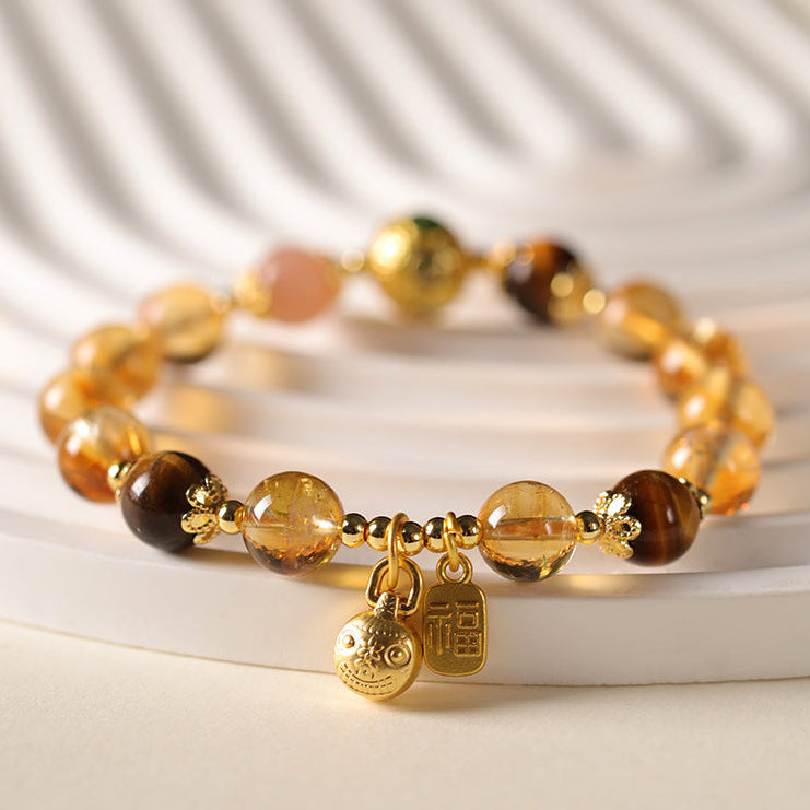 Golden Palace Bracelet – Citrine, Tiger’s Eye & Sunstone Harmony