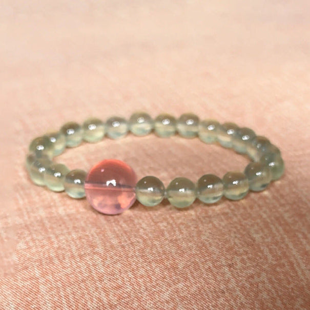 Prehnite & Rose Quartz Harmony Bracelet – Calm Love & Renewal