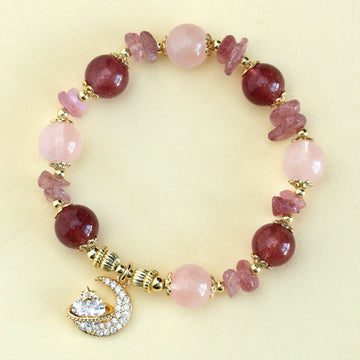 Moon & Star Charm Gemstone Bracelets – Crystal-Embedded Elegance Collection