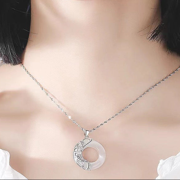 Lucky Koi Necklace – Cat’s Eye Gemstone & Sterling Silver Pendant