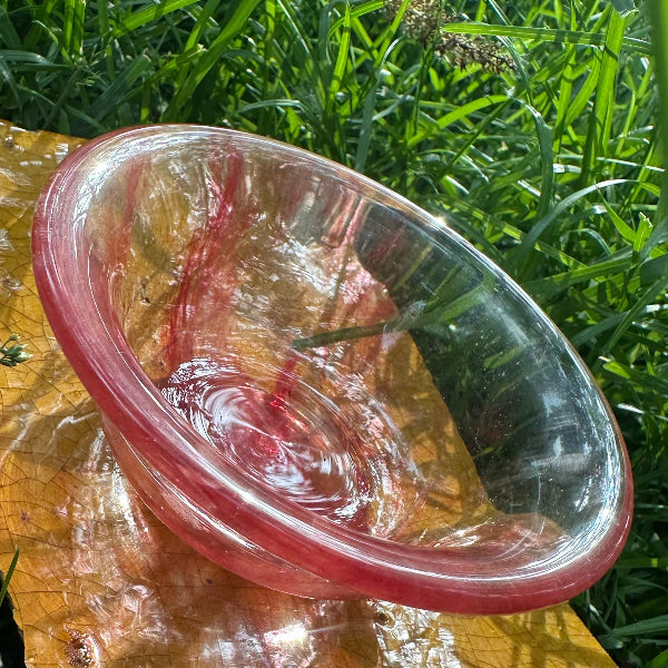 Red & White Phantom Quartz Crystal Bowl – Prosperity & Harmony Feng Shui Vessel