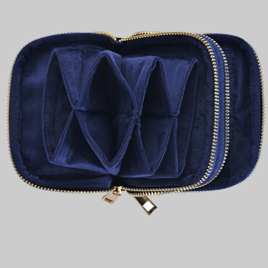 Velvet Tassel Travel Jewelry Case with 2 main layers and 11 interior small layers (3 colors)