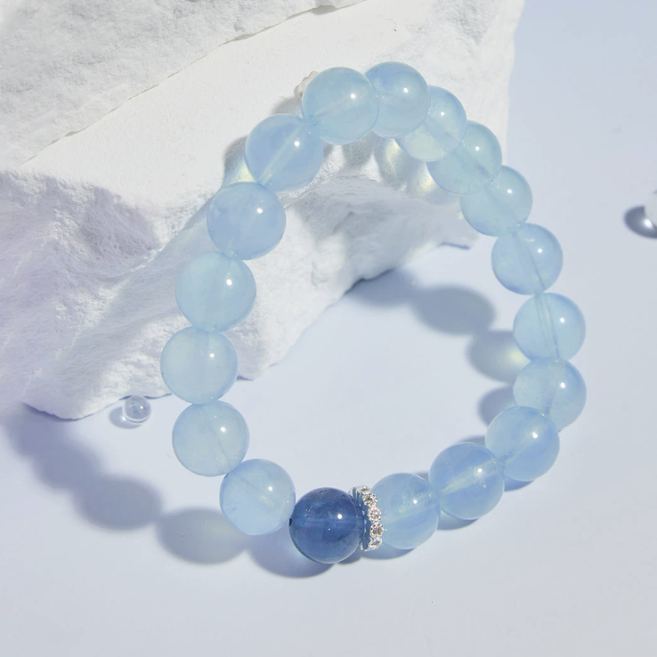 Aquamarine & Deep Blue Beryl Courage Bracelet