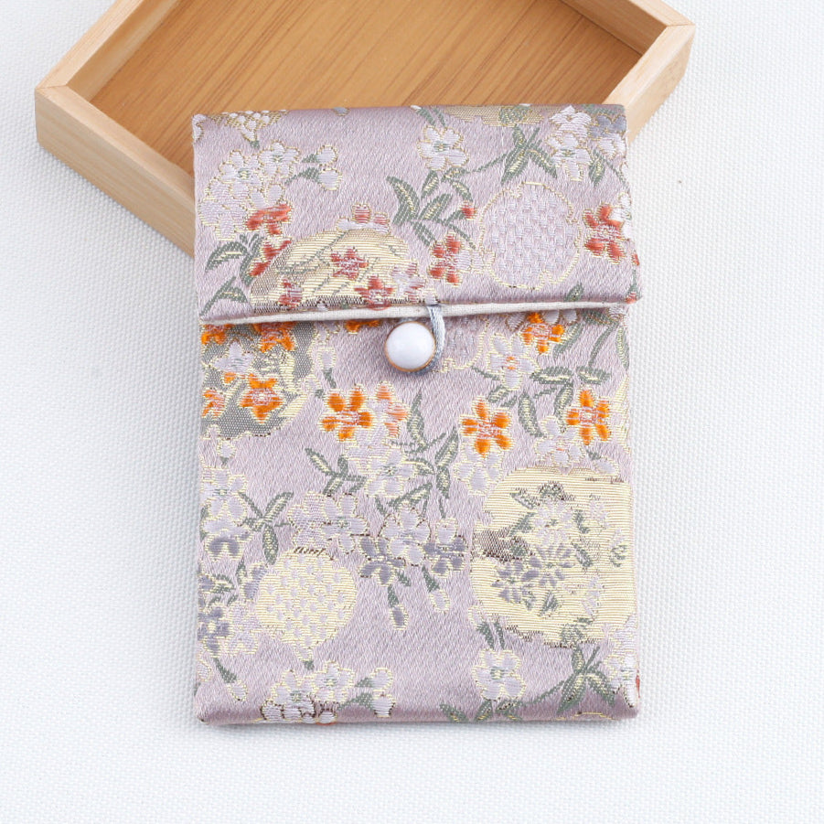 Brocade Jewelry Pouch – Double-Layer Drawstring Bag for Rings & Accessories (9 colors)