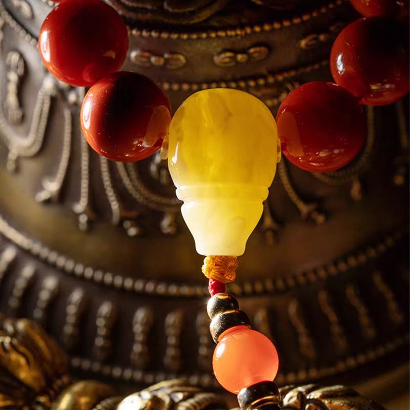 Nanhong Red Agate Mala – Prosperity & Protection (Wrap Bracelet/Necklace)