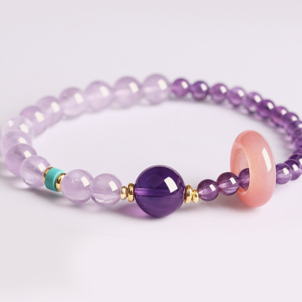 Aurora Flow Bracelet – Amethyst & Pink Crystal Harmony