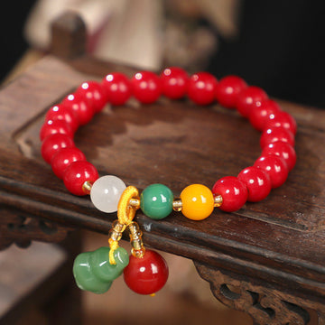 Liuli Glass Gourd Charm Bracelet – Luck & Protection