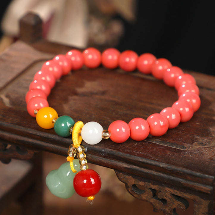 Liuli Glass Gourd Charm Bracelet – Luck & Protection