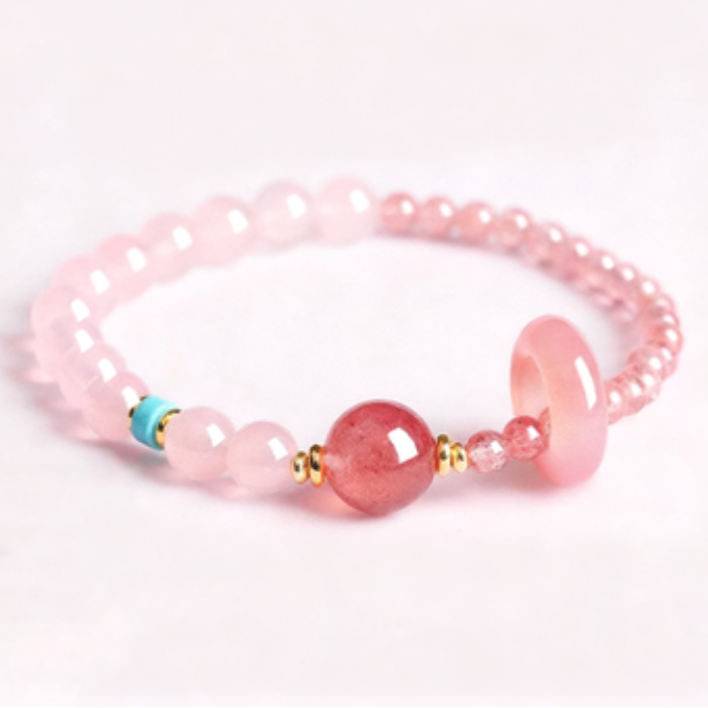 Rose Quartz & Strawberry Quartz Harmony Bracelet – Women’s Love & Renewal