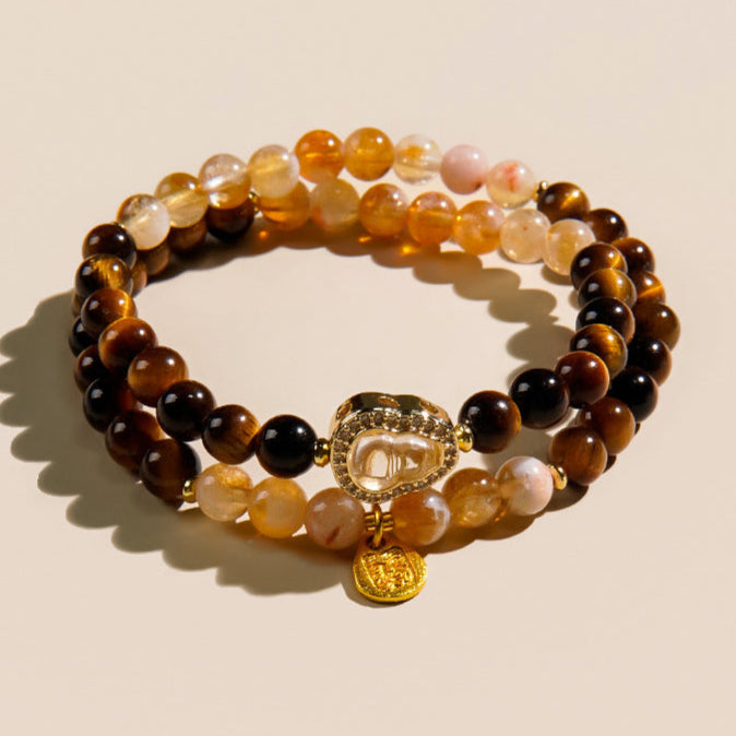 Golden Rutilated Quartz Crystal Bracelet – Prosperity & Focus