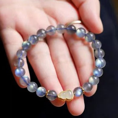 Moonstone Bracelet – Calm & Intuition (Mantra Bead / Lucky Gourd)