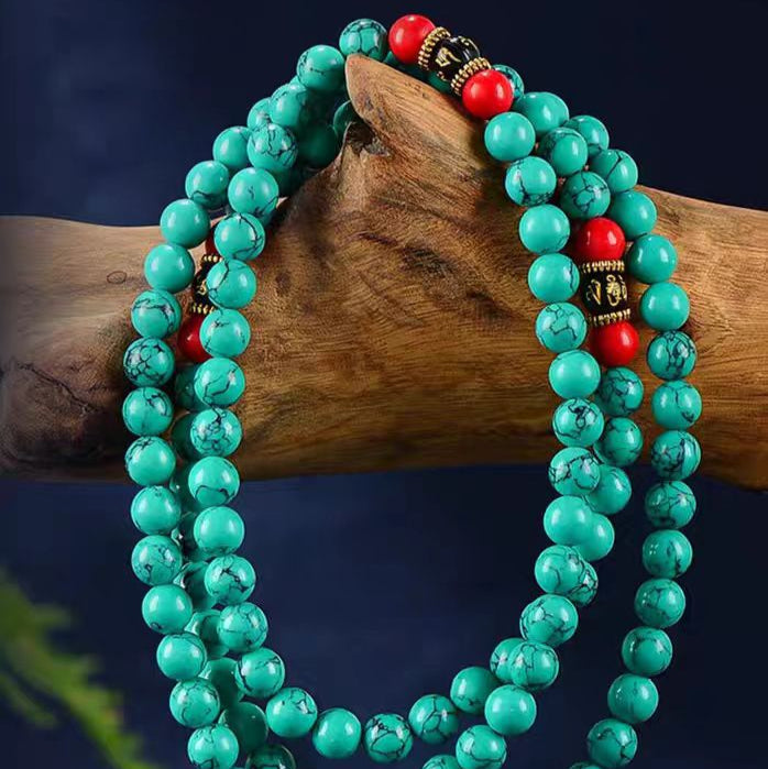 Turquoise 108-Bead Mala – Calm & Protection (8 mm)