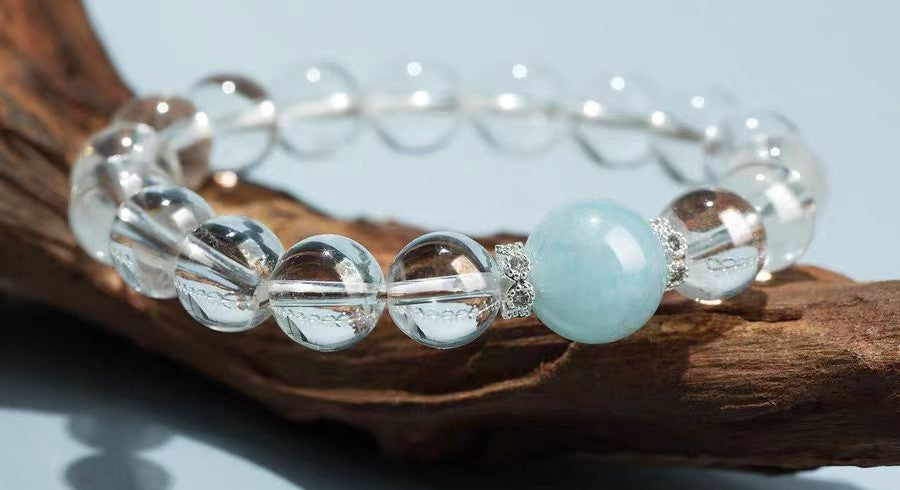 Aquamarine & Clear Quartz Bracelet – Calm & Clarity